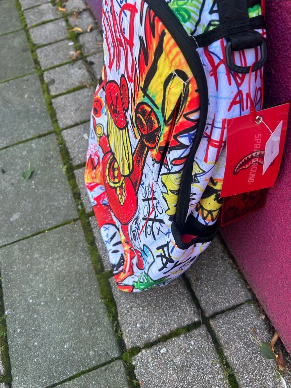 Sprayground Red, Yellow & Green Graffiti Backpack